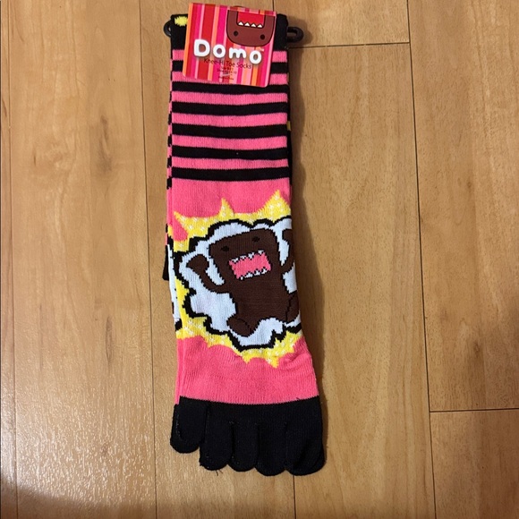 Domo Accessories - Vintage Domo Pink and Black Toe Socks